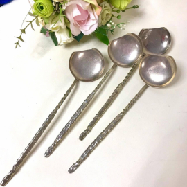 Ложка сервировочная, мельх. с серебрением, винтаж, СССР. Цена за 1шт. Картинка 3